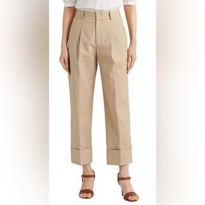 Lauren Ralph Lauren Double-Faced Stretch Cotton Ankle Pants
